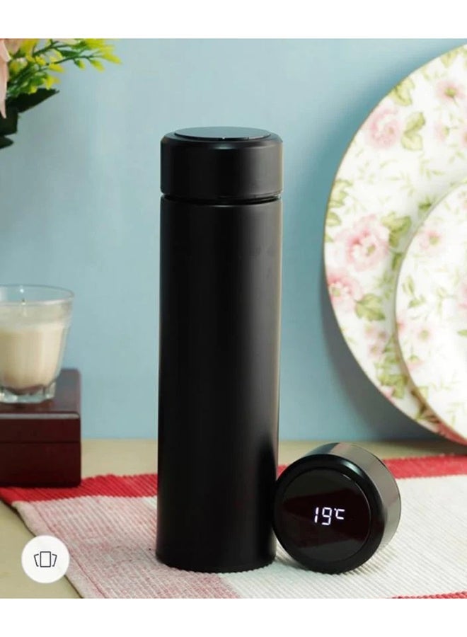 Intelligent Vacuum Insulated Temperature Display LCD Touch Screen Stainless Steel Bottle Black 24x7x7cm - Image 2