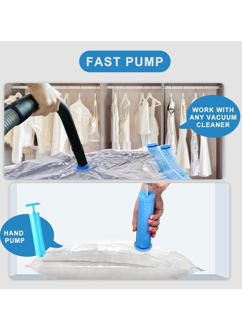 Vacuum Storage Bags - Pack of 6 (1 Jumbo/2 Large/2 Medium/1 Pump) Re-usable Travel Compression Storage Bags For Clothes, Comforters & Blankets - Space Saver Sealer Bags with Hand Pump - Image 4