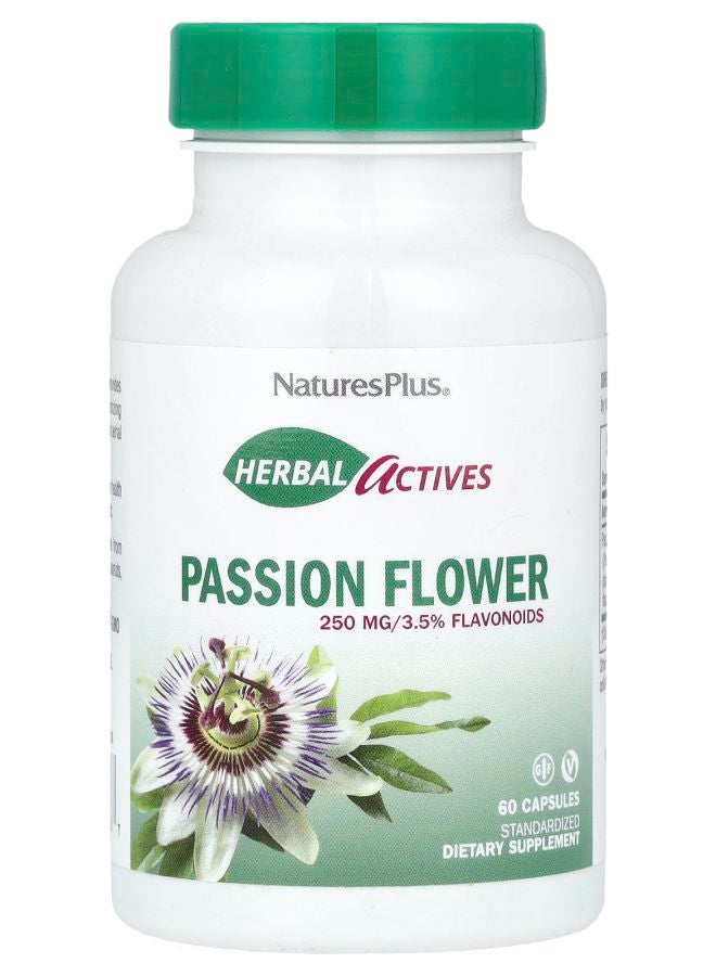 NaturesPlus Herbal Actives Passion Flower 250 mg 60 Capsules - Image 1