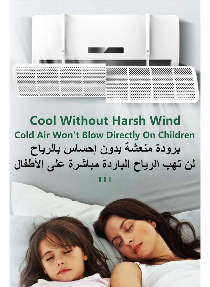 Bamboo Adjustable AC air Deflector Suitable for Split air conditioners Anti-Blast/Anti-Direct Blowing Baffle Windshield for Home Mini-Split - Image 2