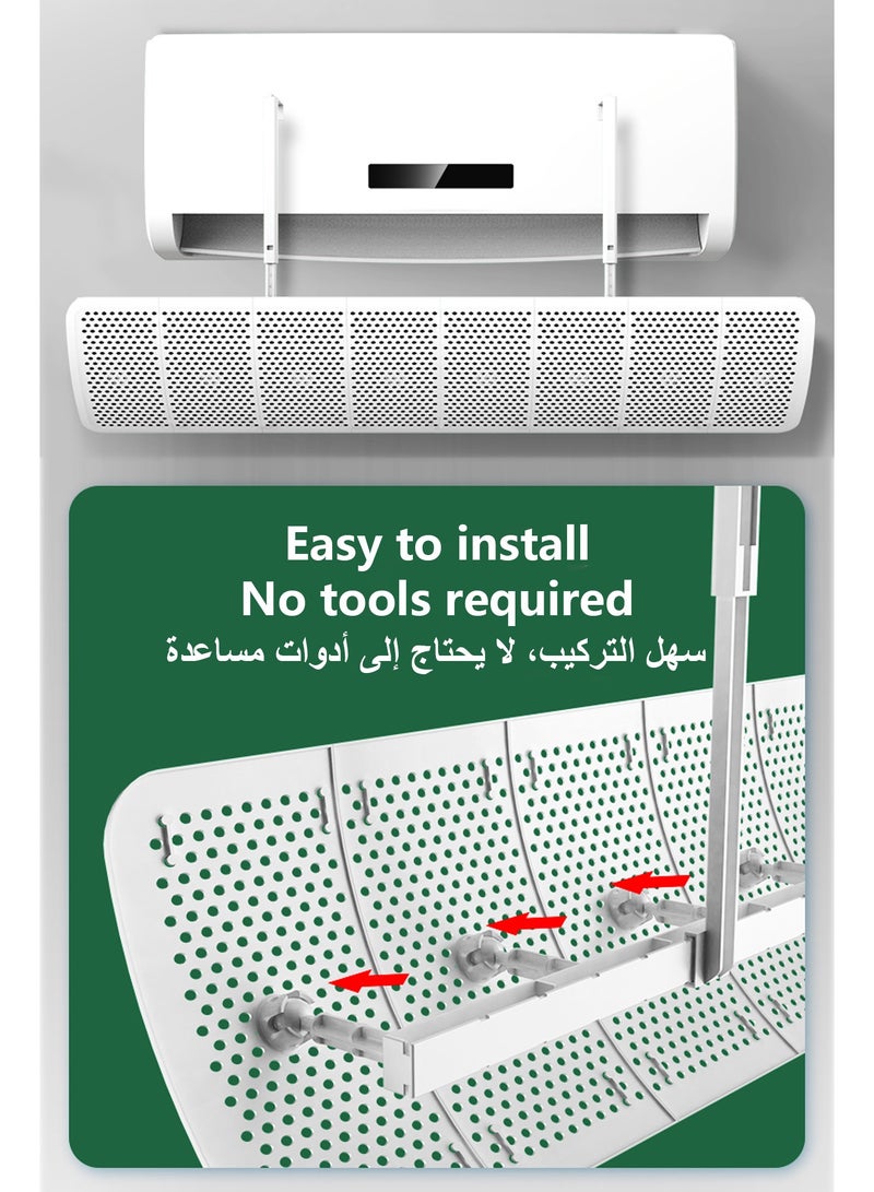 Bamboo Adjustable AC air Deflector Suitable for Split air conditioners Anti-Blast/Anti-Direct Blowing Baffle Windshield for Home Mini-Split - Image 3