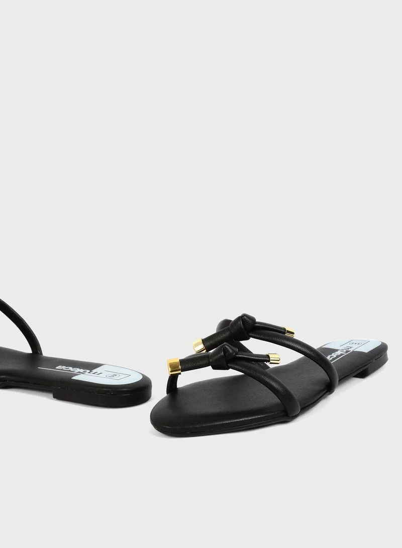 MOLECA Knot Strap Flat Sandals