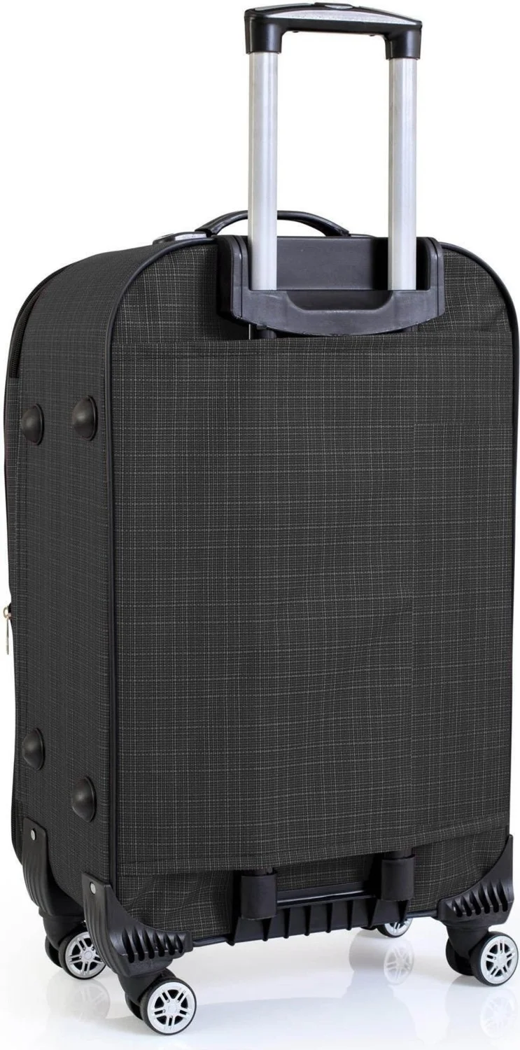 اسبويك Unisex Bellows 3-Piece Fabric Suitcase & Suitcase Set Cabin+Medium+Large Size