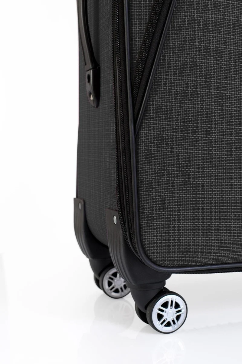 اسبويك Unisex Bellows 3-Piece Fabric Suitcase & Suitcase Set Cabin+Medium+Large Size