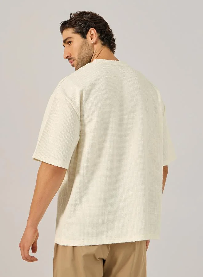 Styli Textured Short Sleeve Boxy Fit T-Shirt