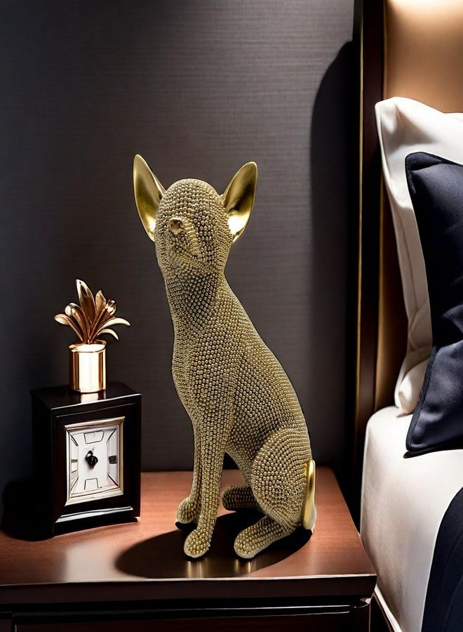 FUNSXBUG Abstract Chihuahua Dog Art Statue Figurines Sculpture Collectibles Home Office Living Room Desktop Display Decoration (Gold) - Image 5