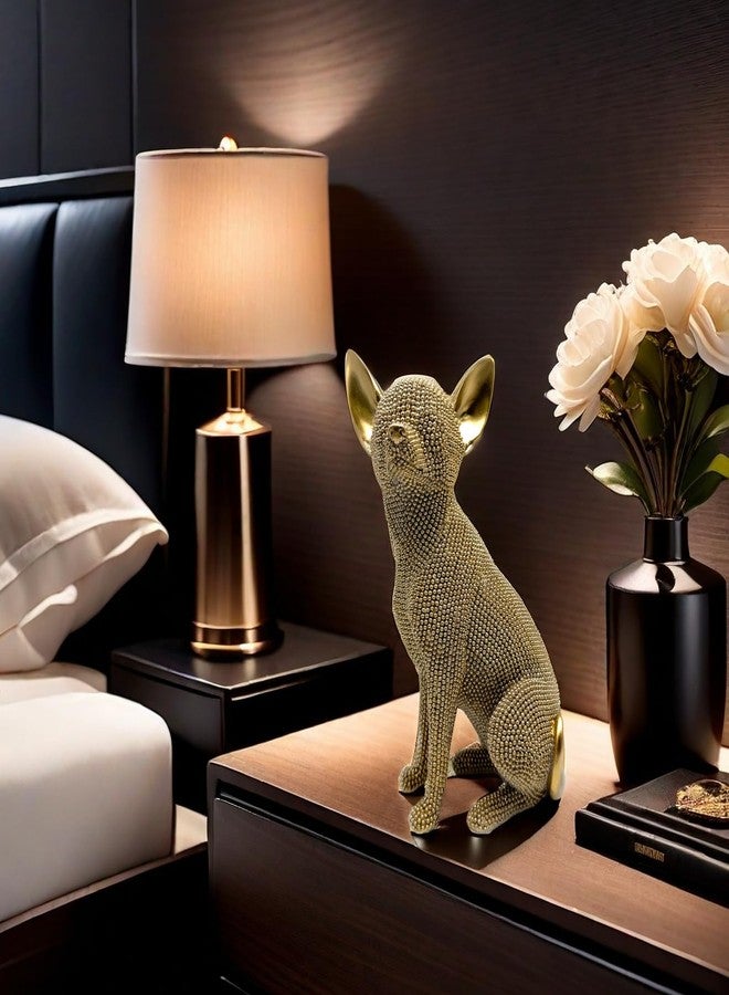 FUNSXBUG Abstract Chihuahua Dog Art Statue Figurines Sculpture Collectibles Home Office Living Room Desktop Display Decoration (Gold) - Image 2