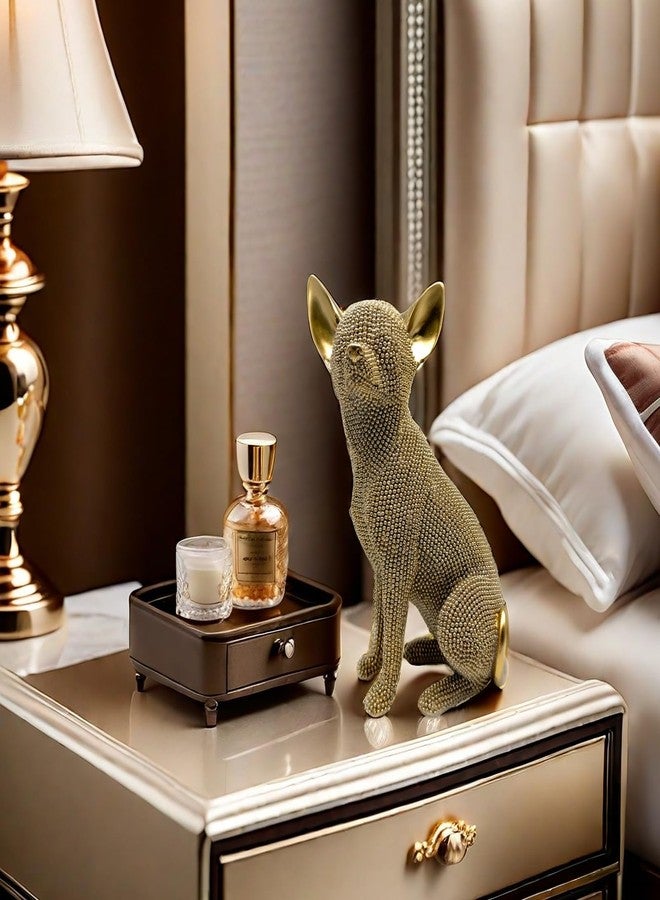 FUNSXBUG Abstract Chihuahua Dog Art Statue Figurines Sculpture Collectibles Home Office Living Room Desktop Display Decoration (Gold) - Image 4