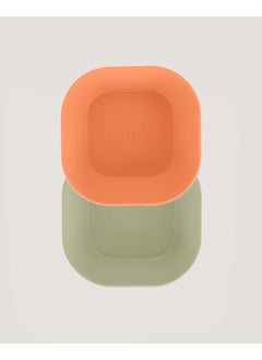 Let's Be Child 2-Piece Square Bowl Sage Green-Peach  - Image 3