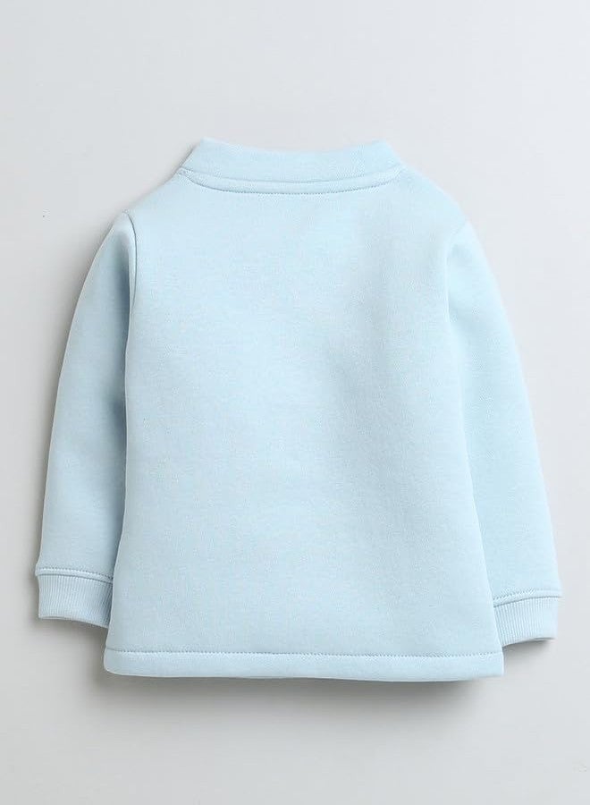 BUMZEE Sky Blue Boys Full Sleeves Fleece Winter Wear Set Age - 12-18 Months (Peb9658D-sbl) - Image 3