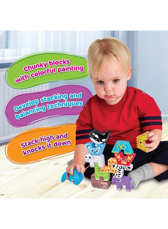 Hap-p-kid Montessori Puzzle N’ Stack Animals Toys, Kids Stacking Building Animal Blocks Toy For Toddler Preschool, Fun Educational Stacker Gifts For 12 18 24 36 Months, 1 2 3 4 Year Old - Image 4