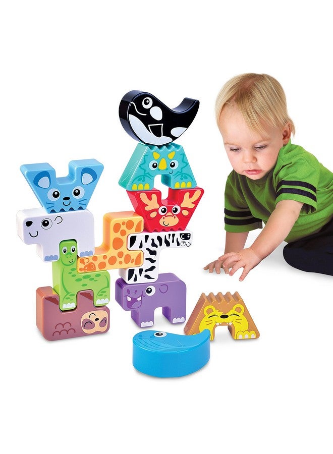 Hap-p-kid Montessori Puzzle N’ Stack Animals Toys, Kids Stacking Building Animal Blocks Toy For Toddler Preschool, Fun Educational Stacker Gifts For 12 18 24 36 Months, 1 2 3 4 Year Old - Image 1