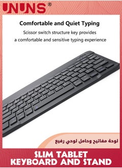 UNUNS Universal 7.0 Inch Android Tablet Case With Keyboard,Removable Wireless Bluetooth Keyboard,PU Leather Folio Book Cover And Stand,Slim Portable Keyboard iOS/Android/Windows System Tablet  - Image 3