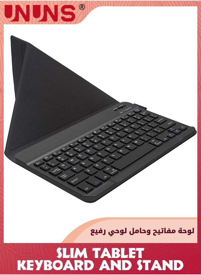 UNUNS - Universal 7.0 Inch Android Tablet Case With Keyboard,Removable Wireless Bluetooth Keyboard,PU Leather Folio Book Cover And Stand,Slim Portable Keyboard iOS/Android/Windows System Tablet - Image 1