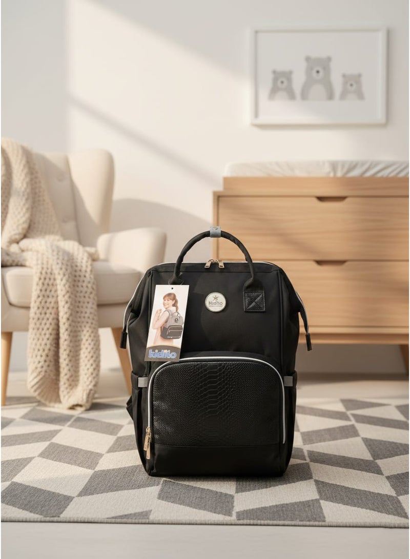 Kidello Professional Maternity Bag with Luxurious Leather Texture - Large Capacity Backpack with Insulated Pockets and Changing Mat - Baby Bag for Outings and Travel - Image 1