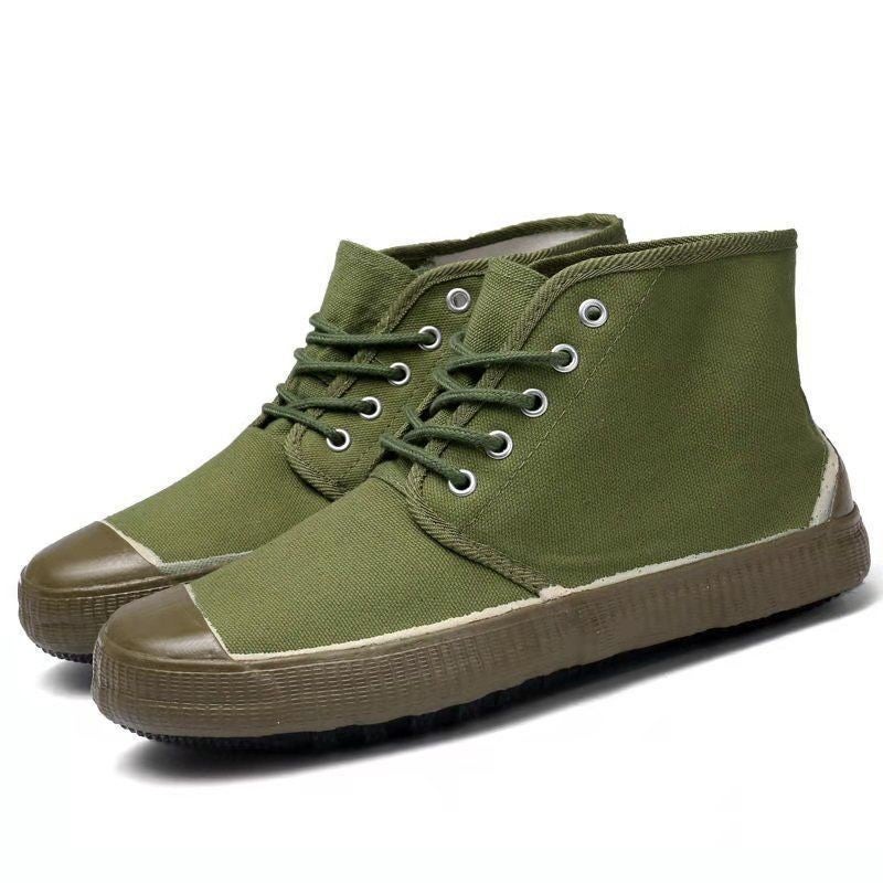 Old-Fashioned Labor Protection Shoes For Men, Lightweight, Soft-Soled, Wear-Resistant, Construction Site Camouflage Liberation Shoes, Comfortable And Breathable All-Season Rubber Shoes - Image 1