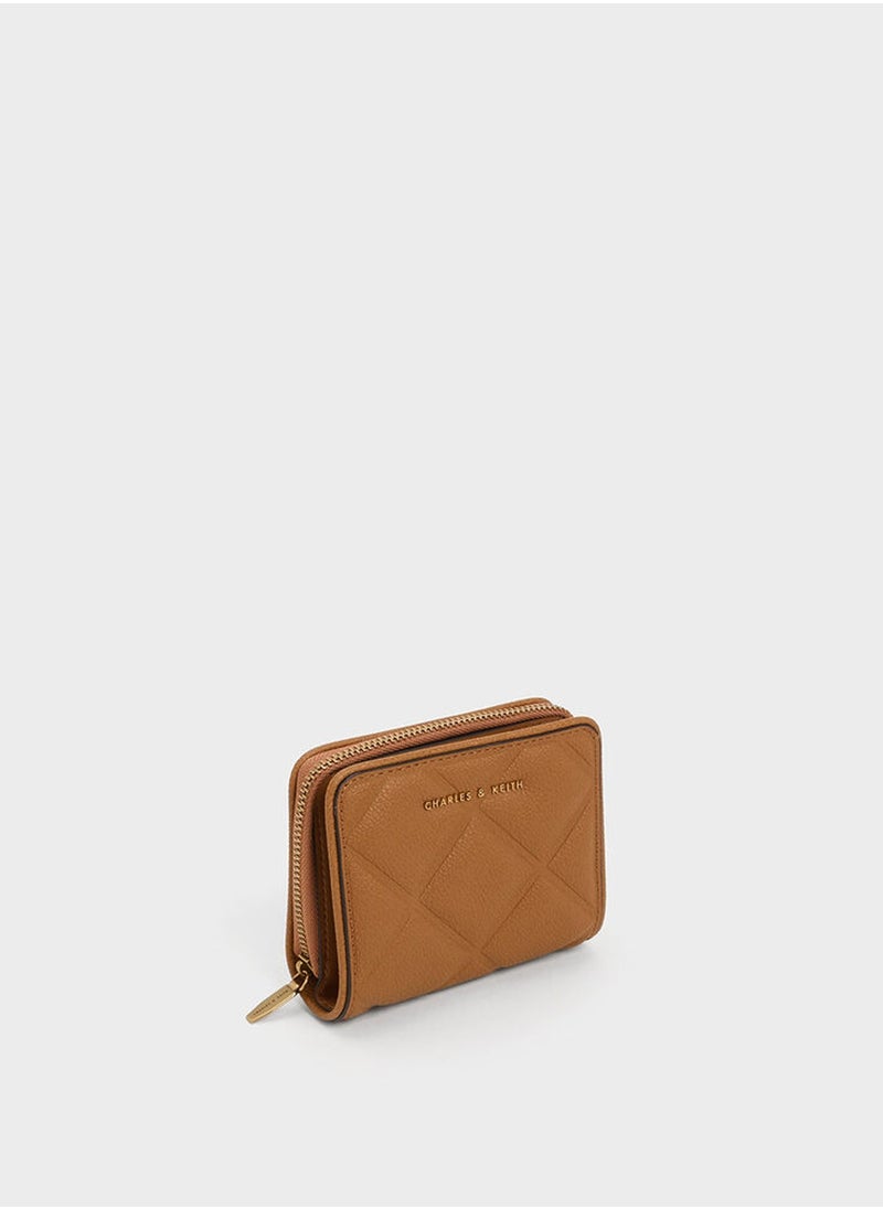 Charles & Keith CHARLES & KEITH Anwen Quilted Zip-Around Wallet - Brown  - Image 4