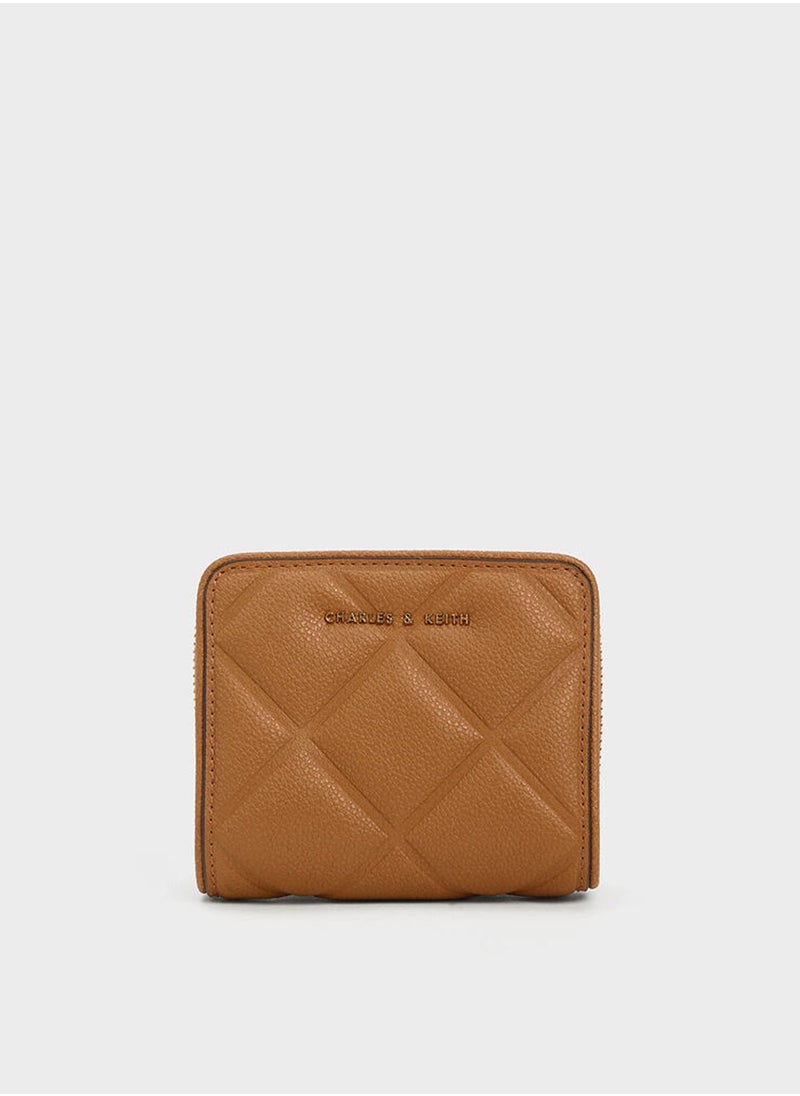 Charles & Keith CHARLES & KEITH Anwen Quilted Zip-Around Wallet - Brown  - Image 1