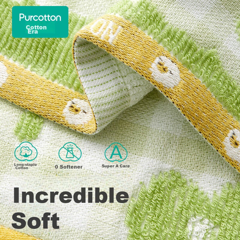 JD Jing Zao PurCotton Baby Towel, Children's Gauze Terry Face Cloth, Pure Cotton Drool Bib, Handkerchief, 1 Piece, 25×50cm - Image 3