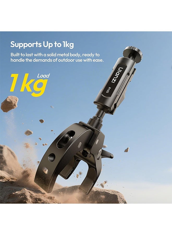 ULANZI R105 Super Clamp Camera Mount with 360° Dual Ballhead Magic Arm, Sturdy Y-Shaped 3-Claw Camera Clamp Mount for GoPro Hero 13/12/11/10/9, Insta360 X5/X4, DJI Osmo Pocket 3/2 Action 5 Pro/4 - Image 2