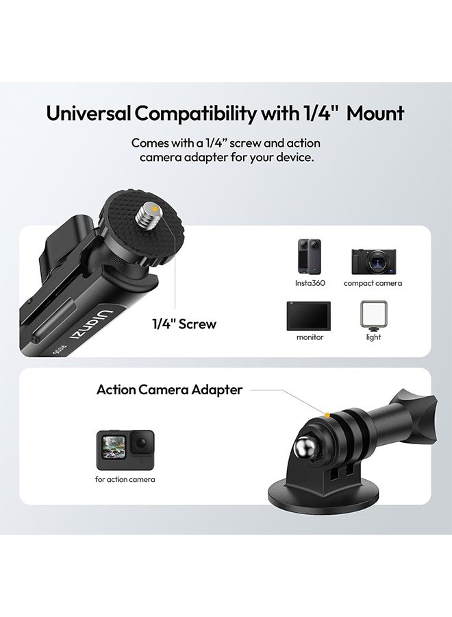 ULANZI R105 Super Clamp Camera Mount with 360° Dual Ballhead Magic Arm, Sturdy Y-Shaped 3-Claw Camera Clamp Mount for GoPro Hero 13/12/11/10/9, Insta360 X5/X4, DJI Osmo Pocket 3/2 Action 5 Pro/4 - Image 4