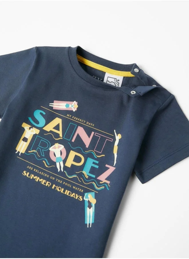 Zippy Cotton T-Shirt UPF 30 for Baby Boys 'Saint Tropez', Dark Blue