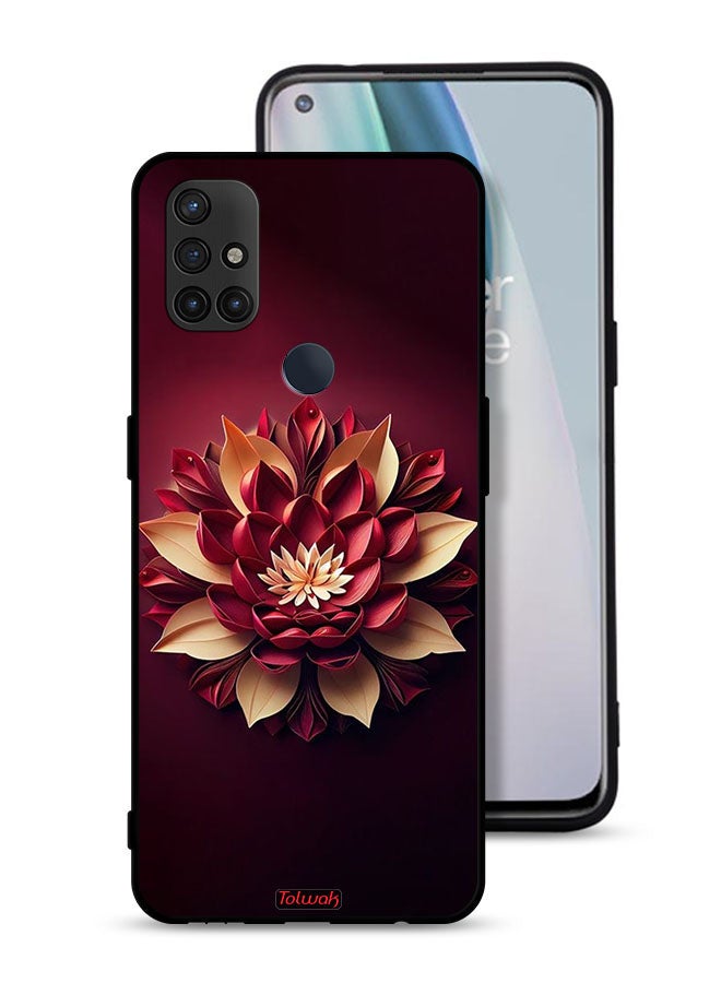 Tolwak غطاء حماية لهاتف OnePlus Nord N10 5G بتصميم زهور تجريدي - Image 1