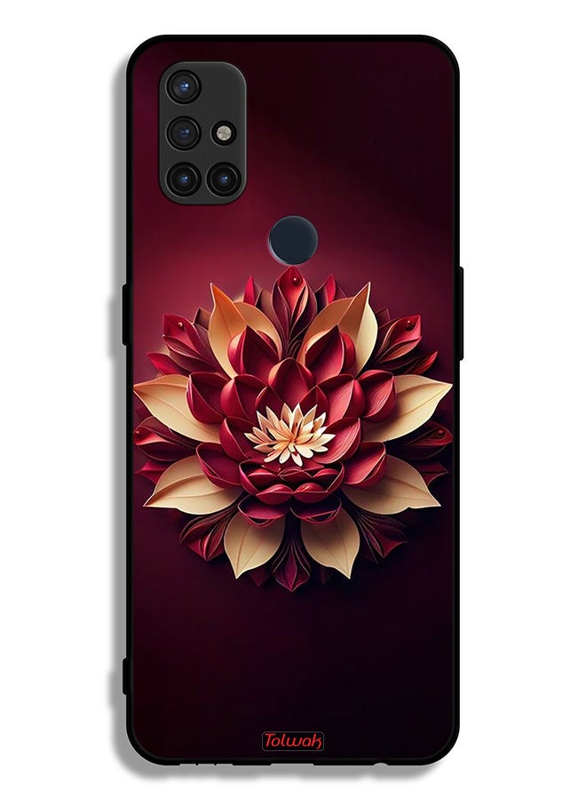 Tolwak غطاء حماية لهاتف OnePlus Nord N10 5G بتصميم زهور تجريدي - Image 2