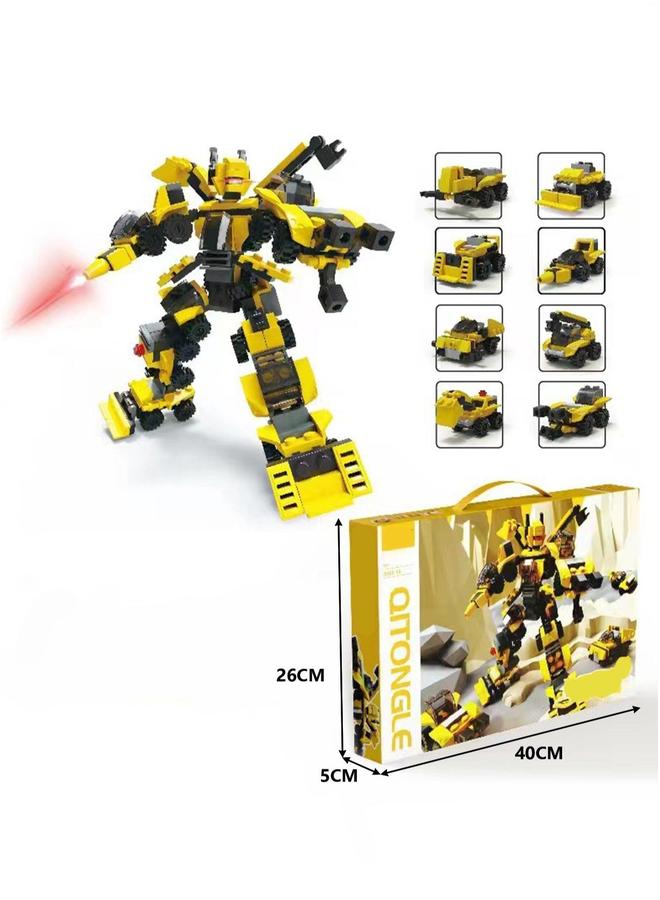 Children's Compatible Small Particle Educational Assembly Toy Building Block Set(8 In 1 Engineering Mecha) - Image 2