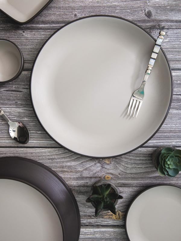 Servewell Double Toned Buffet Plate Set of 6pcs 32cm Green Black - Image 1