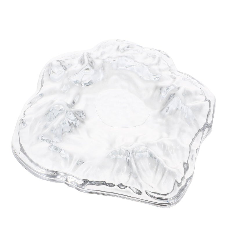 Windproof Crystal Iceberg Ashtray White Glass Holder for Indoor Outdoor Home Office Patio Use - Image 2