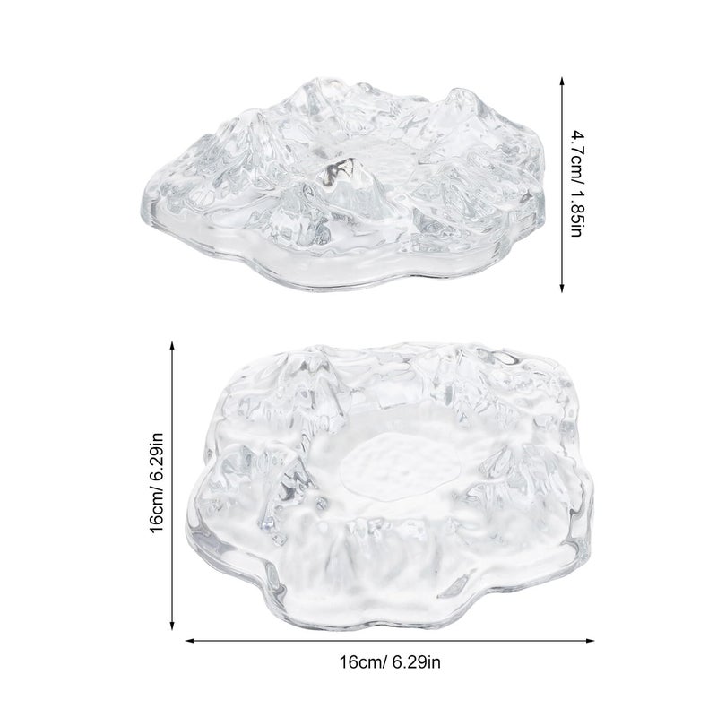 Windproof Crystal Iceberg Ashtray White Glass Holder for Indoor Outdoor Home Office Patio Use - Image 3