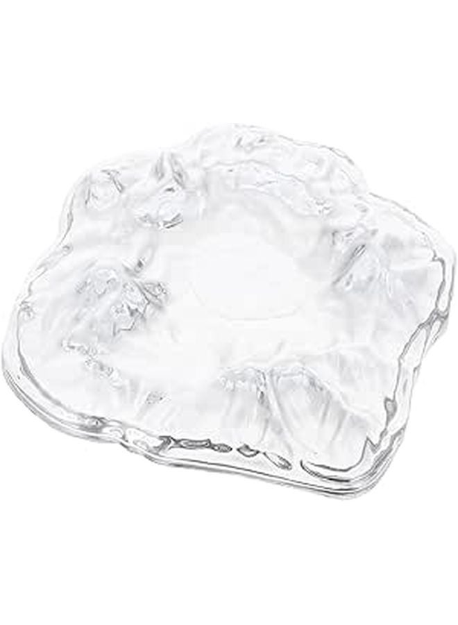 Windproof Crystal Iceberg Ashtray White Glass Holder for Indoor Outdoor Home Office Patio Use - Image 1