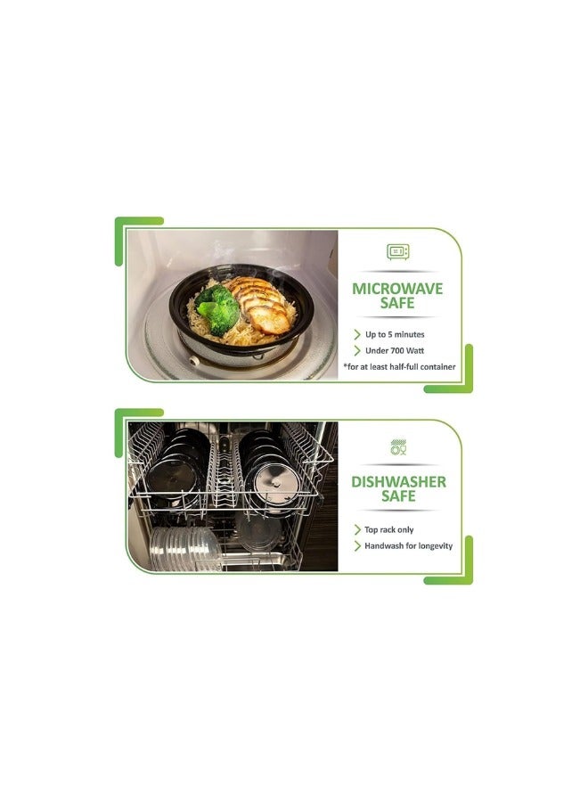 Halapack 10pcs Round Plastic Meal Prep Containers  24/25/32oz & /Chicken Roastery Reusable BPA Free Food Containers with Airtight Lids - Microwavable, Freezer and Dishwasher Safe - Ideal Stackable Salad Bowls/ - Image 4