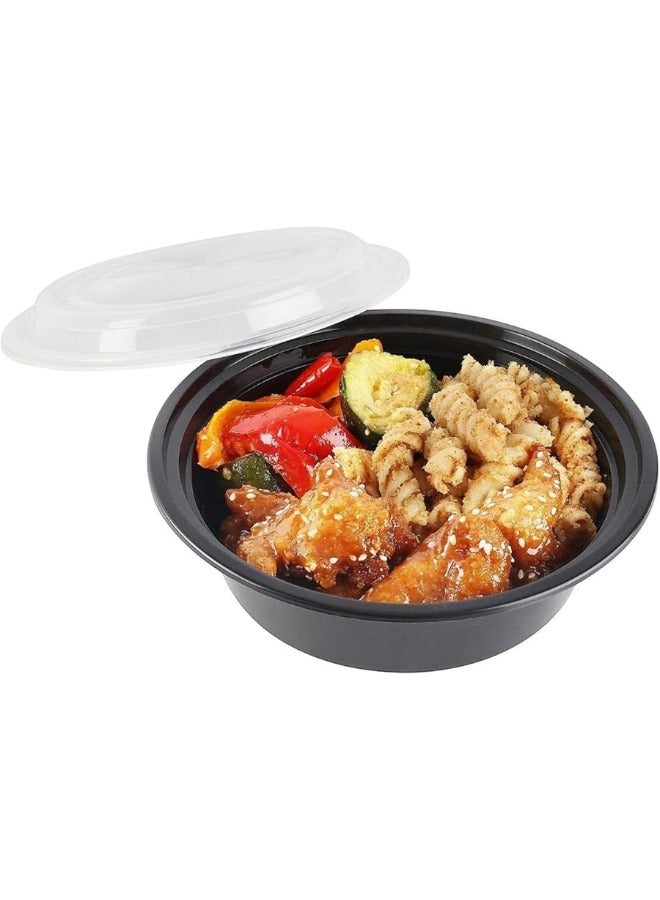 Halapack 10pcs Round Plastic Meal Prep Containers  24/25/32oz & /Chicken Roastery Reusable BPA Free Food Containers with Airtight Lids - Microwavable, Freezer and Dishwasher Safe - Ideal Stackable Salad Bowls/ - Image 2