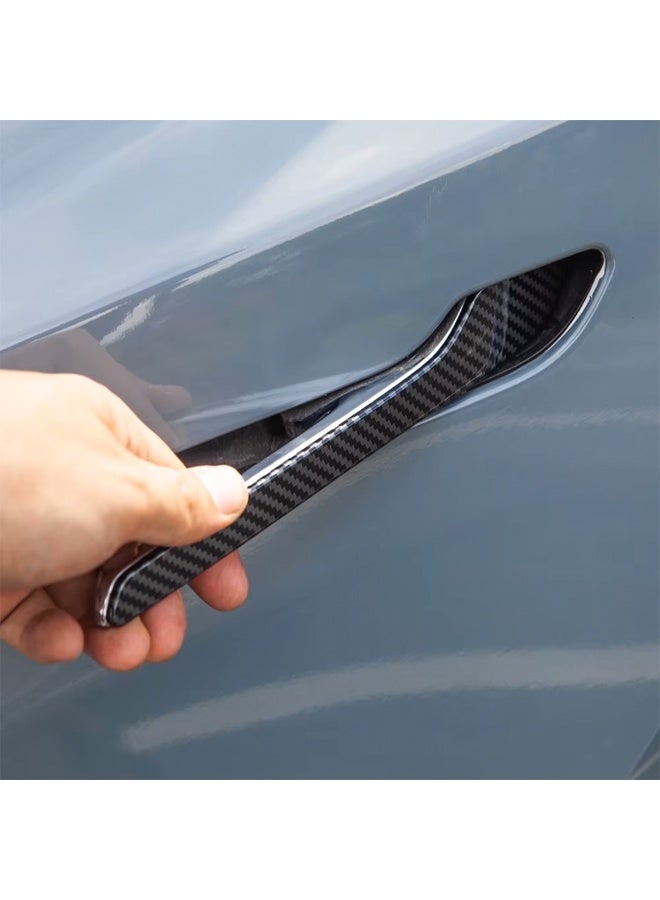 أتش بي أس واقي مقابض الأبواب من ألياف الكربون لتسلا موديل 3 / موديل Y – ملصقات مقاومة للخدش وزينة خارجية للحماية والأناقة - Image 4