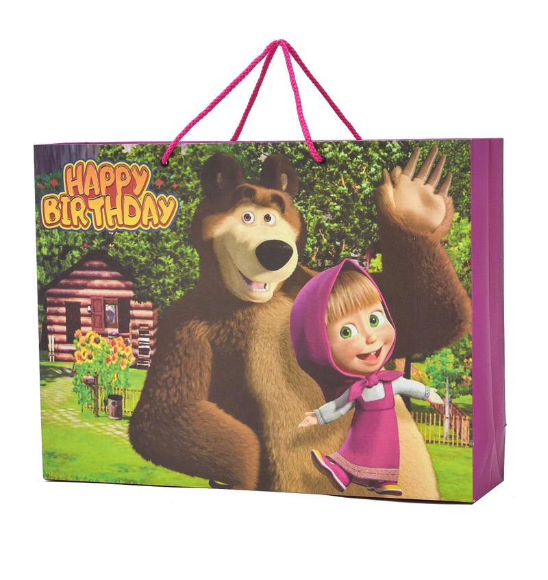 PPJ ® - HAPPY BIRTHDAY CARRY BAG, 16 Inch X 12 Inch X 4 Inch (CARTOON THEME PARTY) (10 Pcs.) RETURN GIFT/GIFTS (LARGE) (Pack of 10) - Image 1