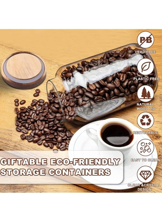 Airtight Glass Storage Jar with Acacia Wood Air-tight Lid,3 Pack Borosilicate Glass Kitchen Canisters 1250ml  - Image 3