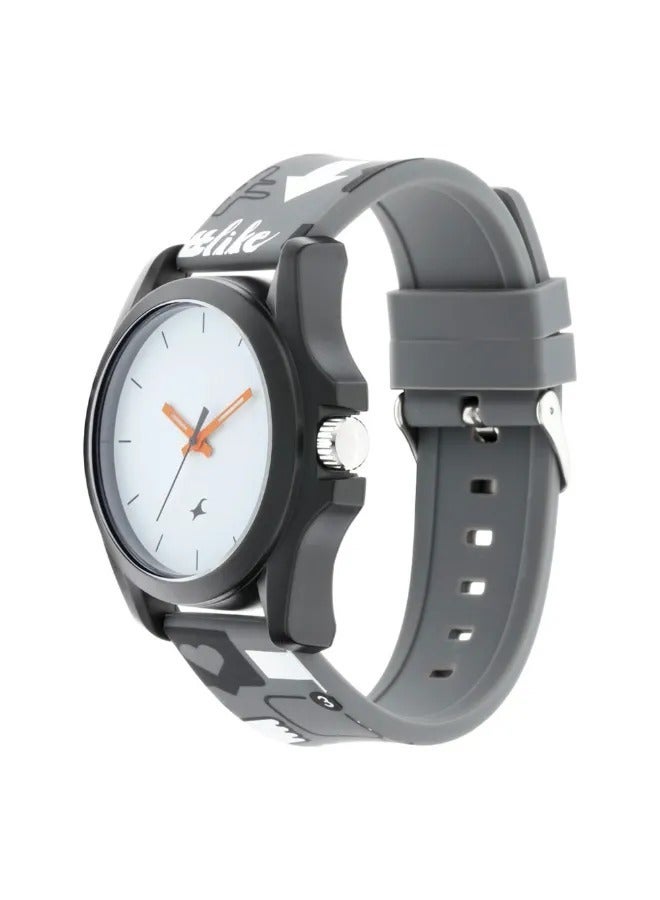 fastrack Fastrack Hashtag Quartz Analog White Dial Silicone Strap Unisex Watch  - Image 3