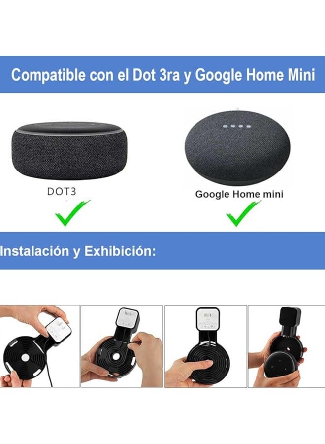 Dot 3 Stand, Wall Mount Bracket for Google Home Mini. Dot 3 base accessory with integrated cable management - Image 3