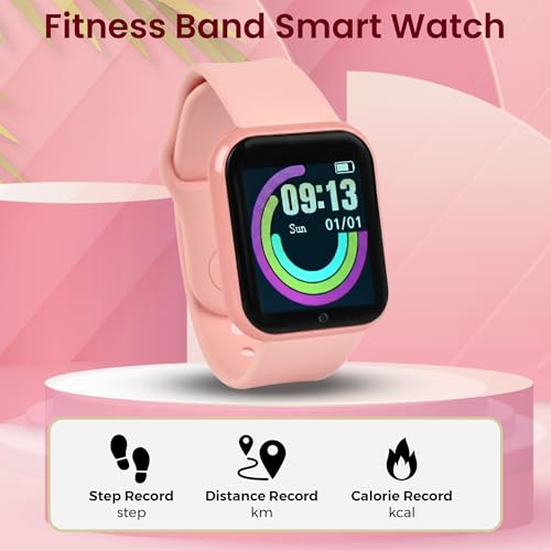 Bouncefit M I D116 Fitness Band Smart Watch for Men, Women, Boys, Girls, Kids – Single Touch Interface, Water Resistant, Workout Modes,Quick Charge Sports Smartwatch – Pink I - Image 2