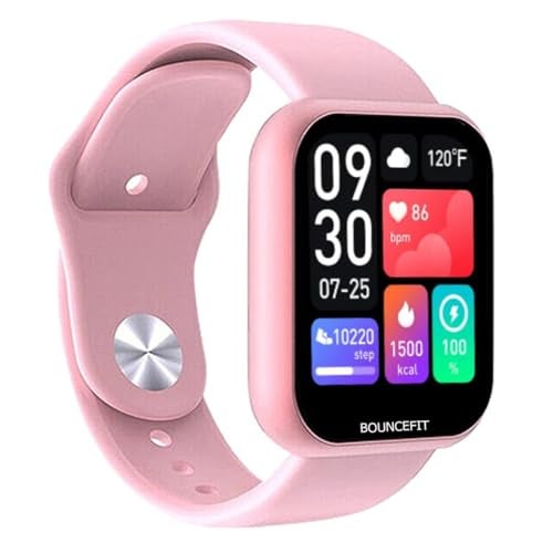 Bouncefit M I D116 Fitness Band Smart Watch for Men, Women, Boys, Girls, Kids – Single Touch Interface, Water Resistant, Workout Modes,Quick Charge Sports Smartwatch – Pink I - Image 1