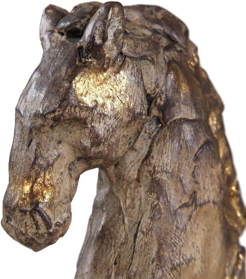 Uttermost Caballo Dorado 16 12 W Aged Silver wGold Horse Sculpture - Image 5