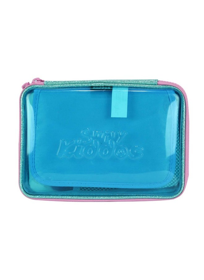 SMILY KIDDOS Smily Kiddos | Smily PVC Pencil Case (Light Blue) | Kids & School Pencil Case | School Pencil case | Pencil Case for Boys & Girls | Girls Stylish Pencil Box  - Image 2