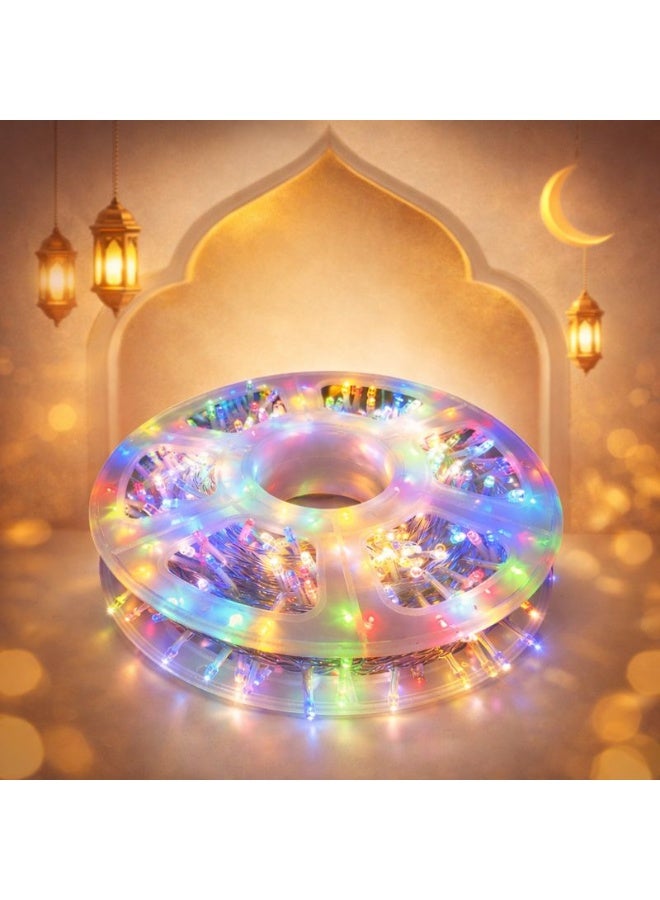 Home Care 50 متر أضواء خيوط الجنية LED، 320 LED، أبيض دافئ – قابس 3 دبابيس، 8 أوضاع، أضواء سلك نحاسي مقاوم للماء للتزيين الاحتفالي، المنزلي والخارجي - Image 1