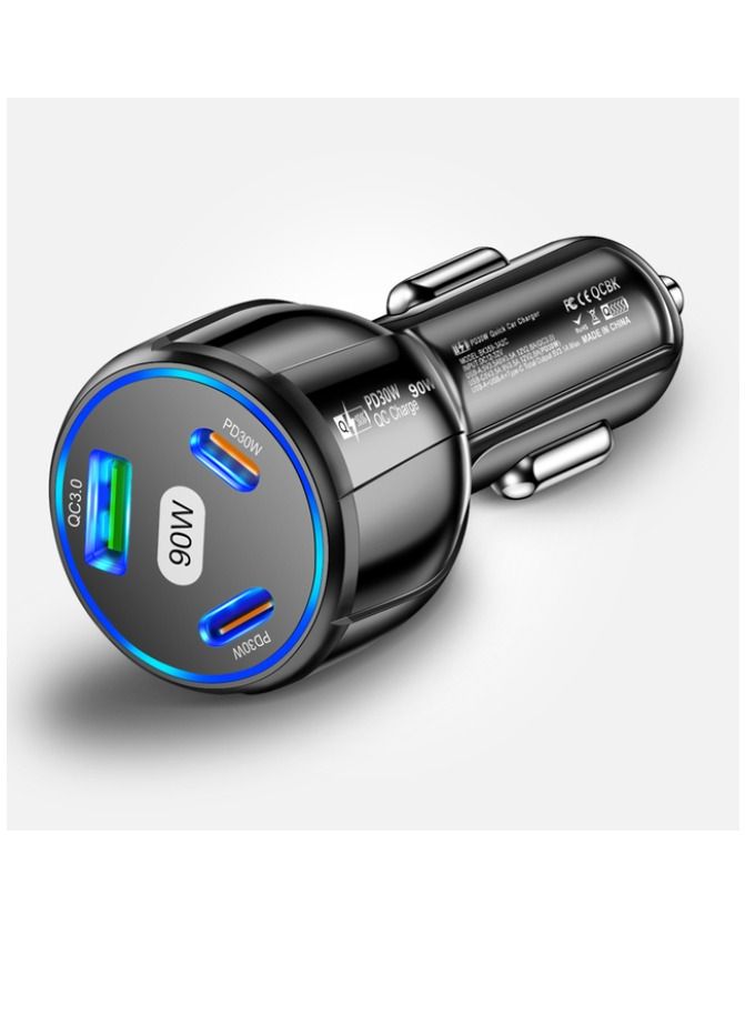 AROAQ USB Type C Car Charger QC3.0 PD Fast Charging Adapter 3 Ports 90W For iphone Xiaomi Huawei Samsung - Image 1