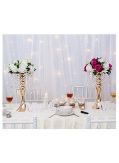 SYOSI Gold Vases for Wedding Centerpieces Set of 2 Crystal Flower Arrangement Stand, Metal Flower Stand Centerpiece for Table Pieces Wedding Event Decor  - Image 2