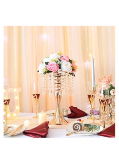 SYOSI Gold Vases for Wedding Centerpieces Set of 2 Crystal Flower Arrangement Stand, Metal Flower Stand Centerpiece for Table Pieces Wedding Event Decor  - Image 3
