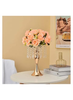 SYOSI Gold Vases for Wedding Centerpieces Set of 2 Crystal Flower Arrangement Stand, Metal Flower Stand Centerpiece for Table Pieces Wedding Event Decor  - Image 5