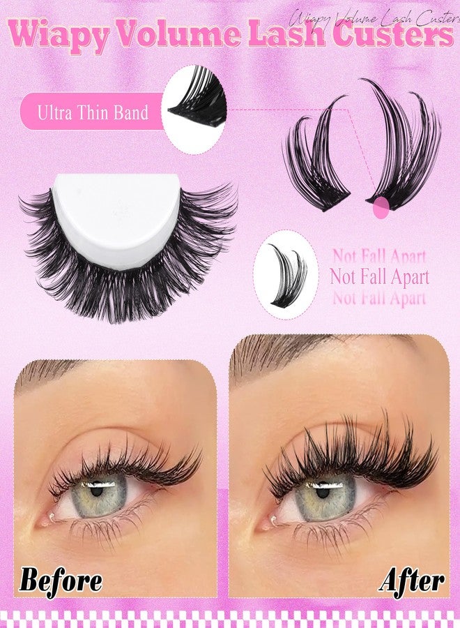 أليس مجموعة رموش ALICE Lash Clusters، مجموعة رموش خفيفة، وصلات رموش روسية كثيفة، وصلات رموش فردية، وصلات رموش طبيعية رفيعة، يمكنك تركيبها بنفسك في المنزل (144 قطعة/10-18 مم/D- مجعد) - Image 4